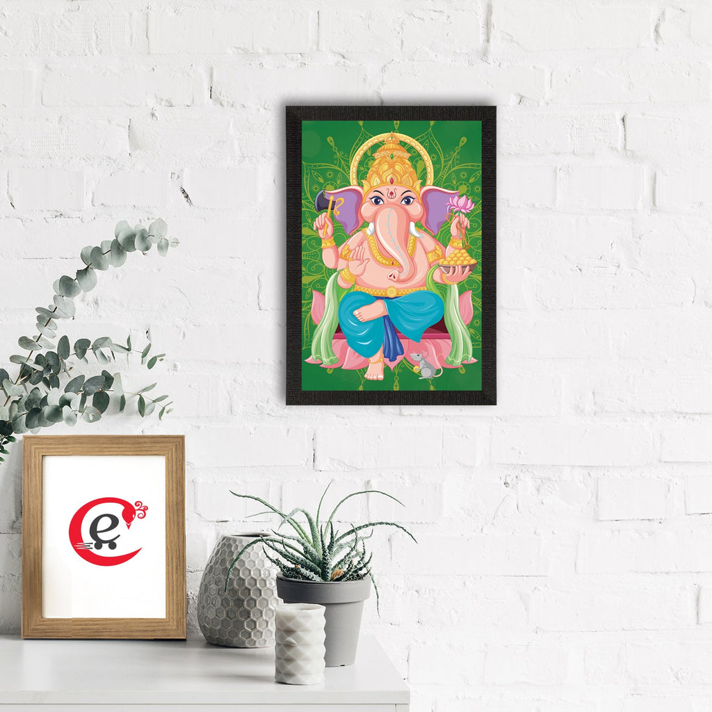 Lord Ganesha Satin Matt Texture UV Art Painting Kafalo