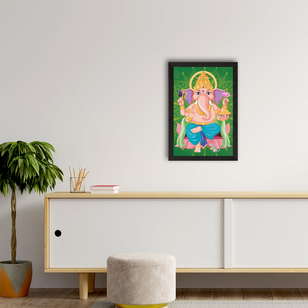 Lord Ganesha Satin Matt Texture UV Art Painting Kafalo