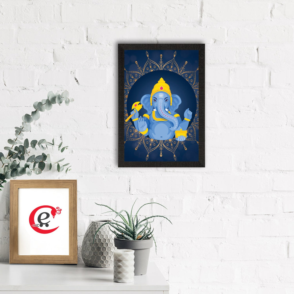 Lord Ganesha Satin Matt Texture UV Art Painting Kafalo