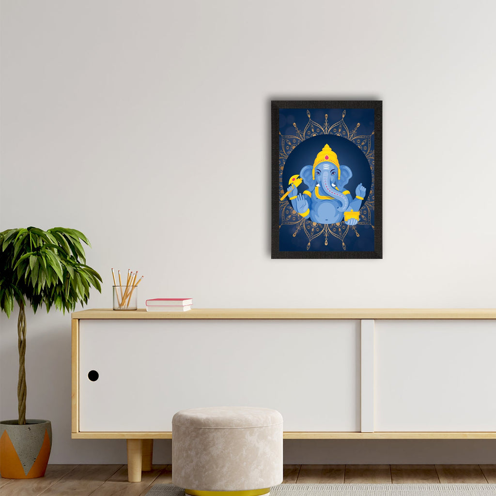 Lord Ganesha Satin Matt Texture UV Art Painting Kafalo