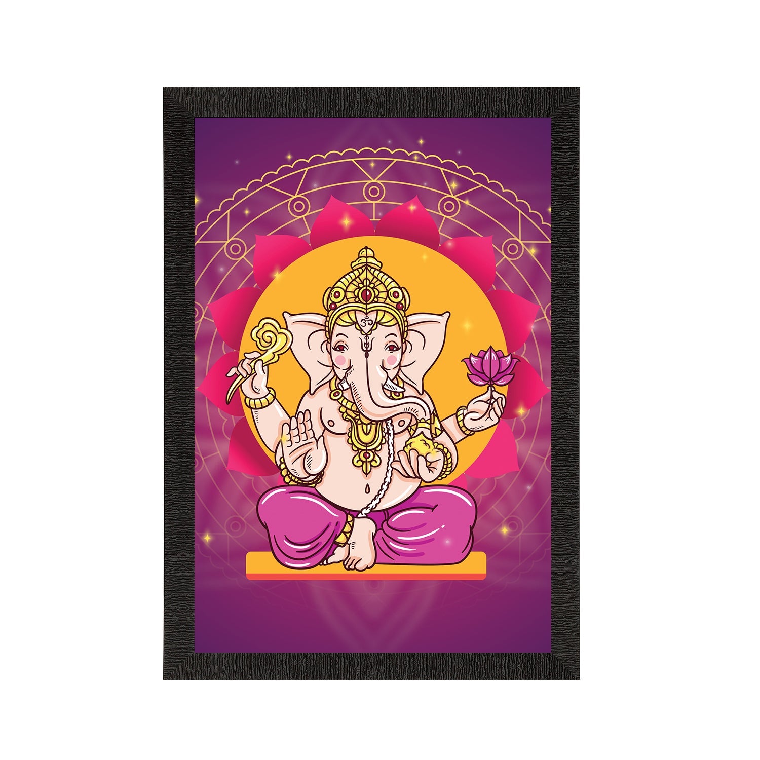 Lord Ganesha Satin Matt Texture UV Art Painting Kafalo