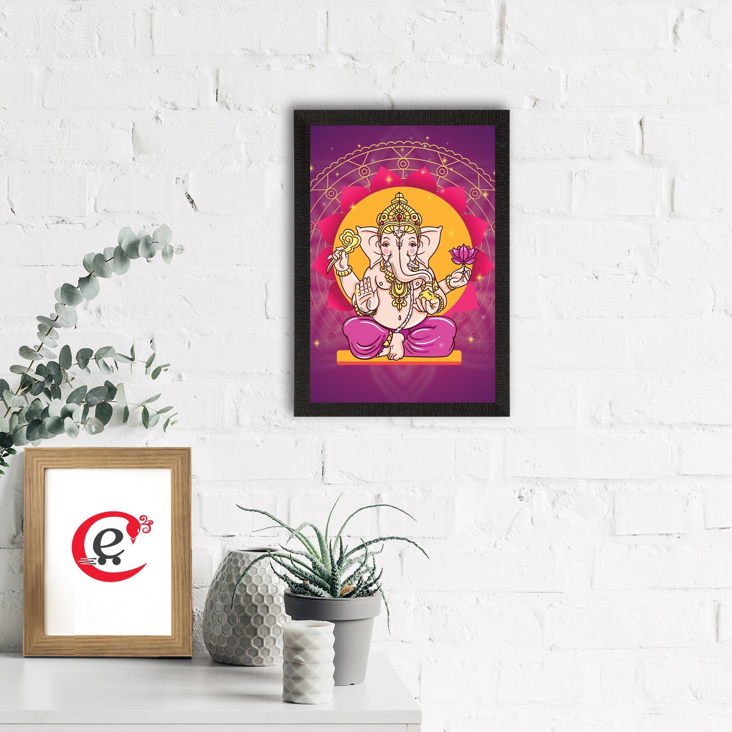 Lord Ganesha Satin Matt Texture UV Art Painting Kafalo