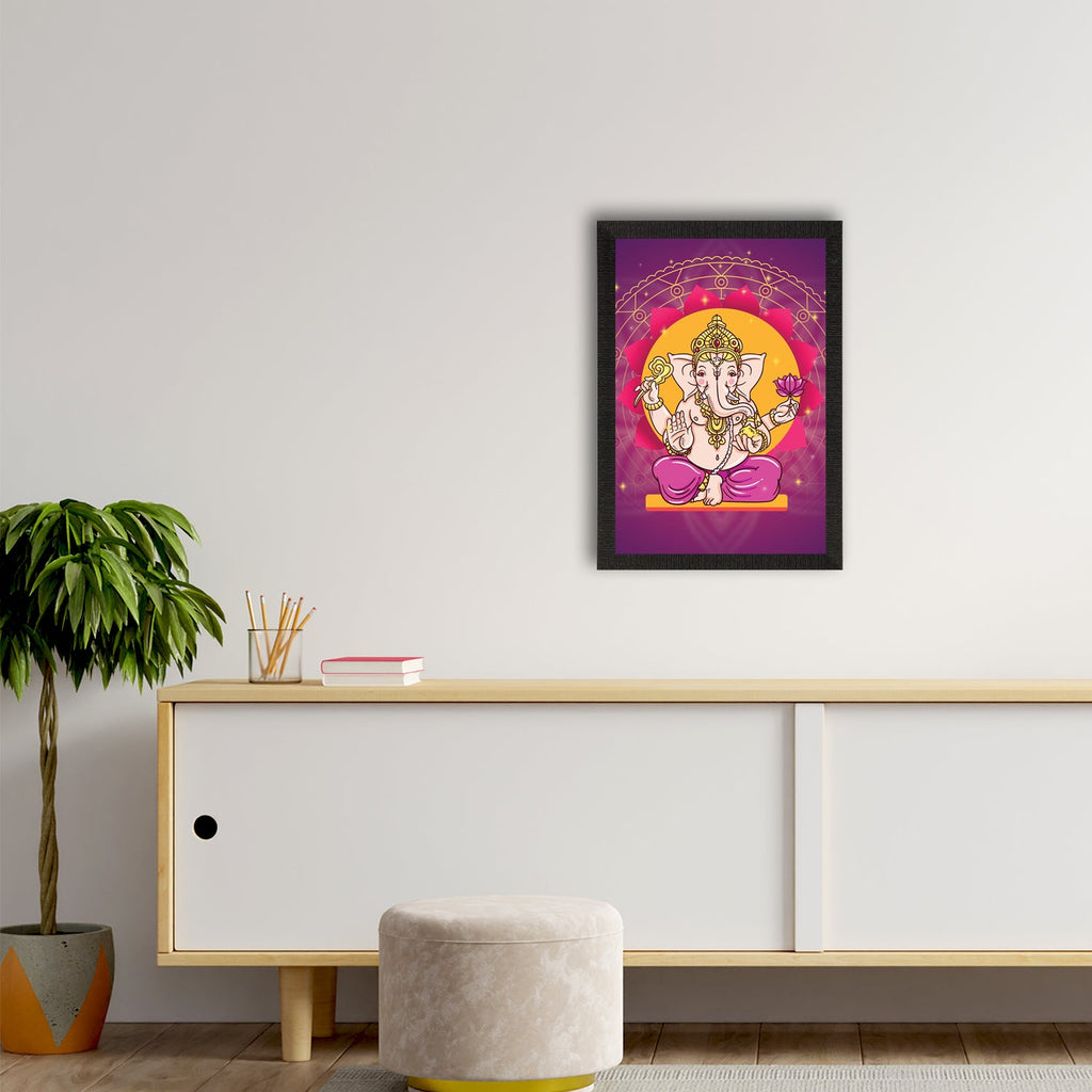 Lord Ganesha Satin Matt Texture UV Art Painting Kafalo