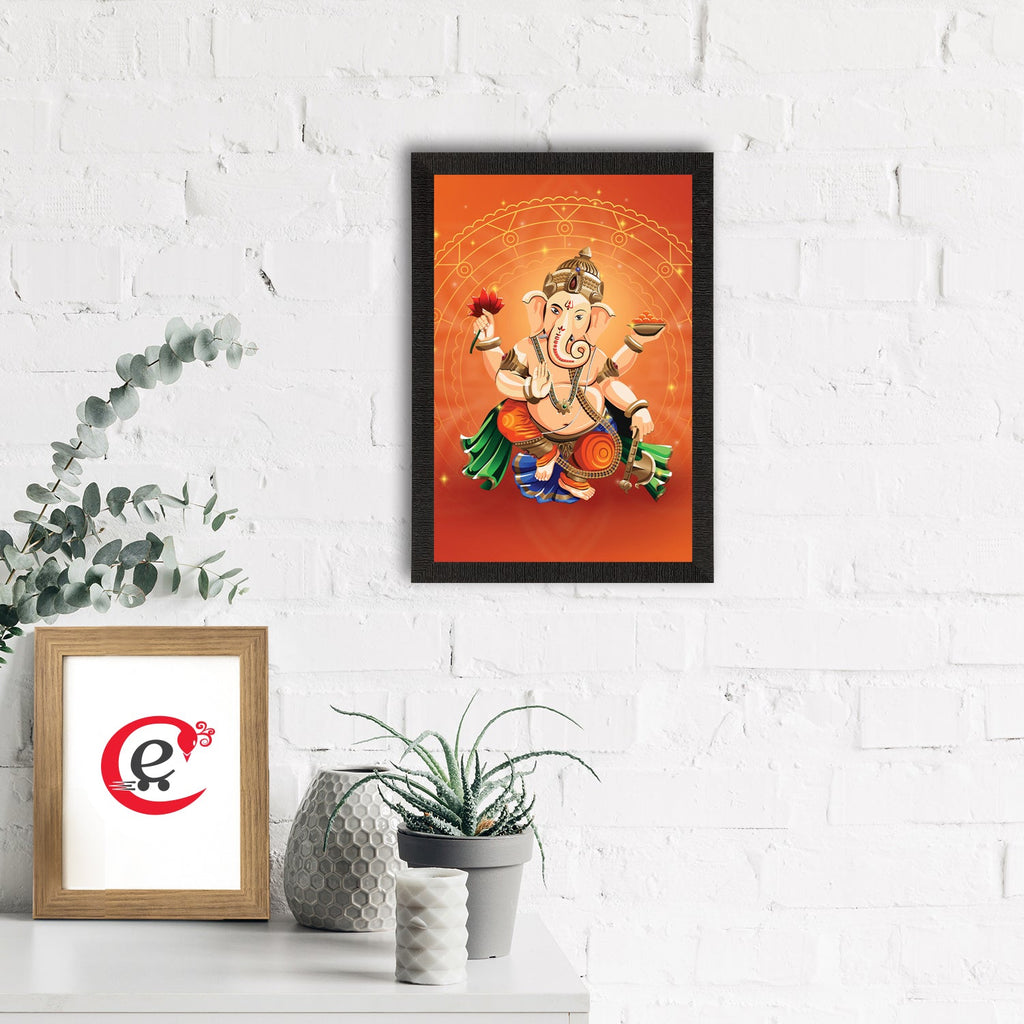 Lord Ganesha Satin Matt Texture UV Art Painting Kafalo