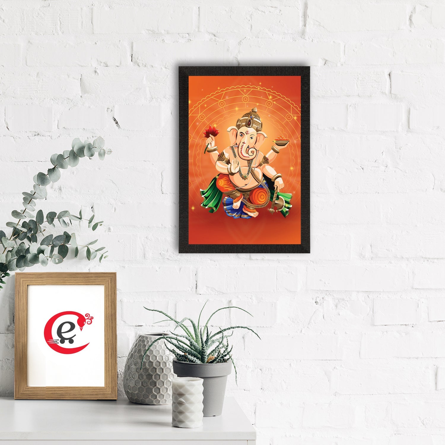 Lord Ganesha Satin Matt Texture UV Art Painting Kafalo