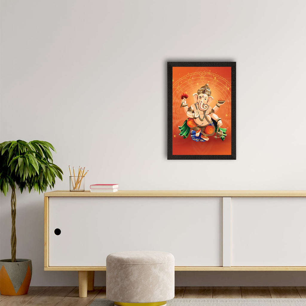 Lord Ganesha Satin Matt Texture UV Art Painting Kafalo