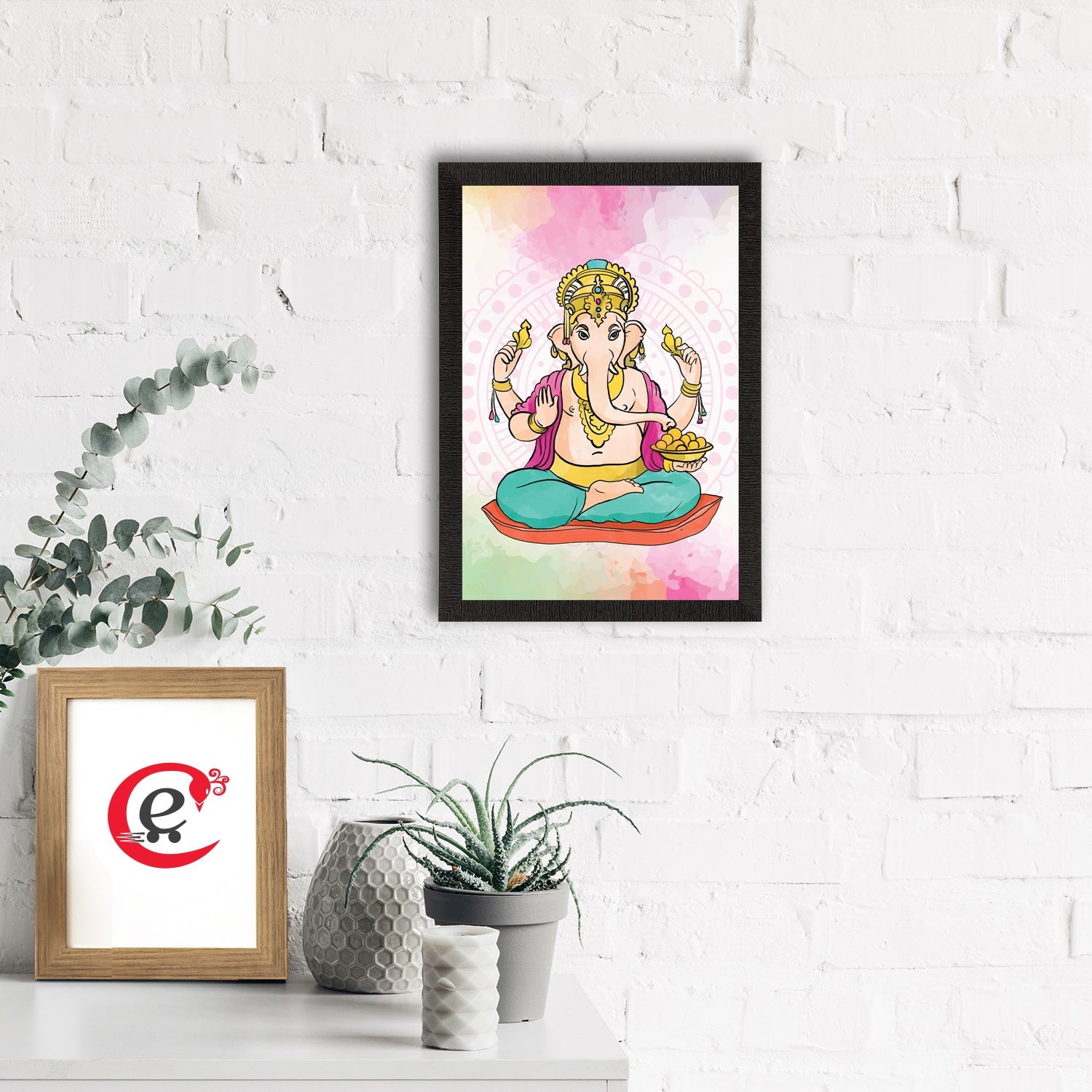 Lord Ganesha Satin Matt Texture UV Art Painting Kafalo