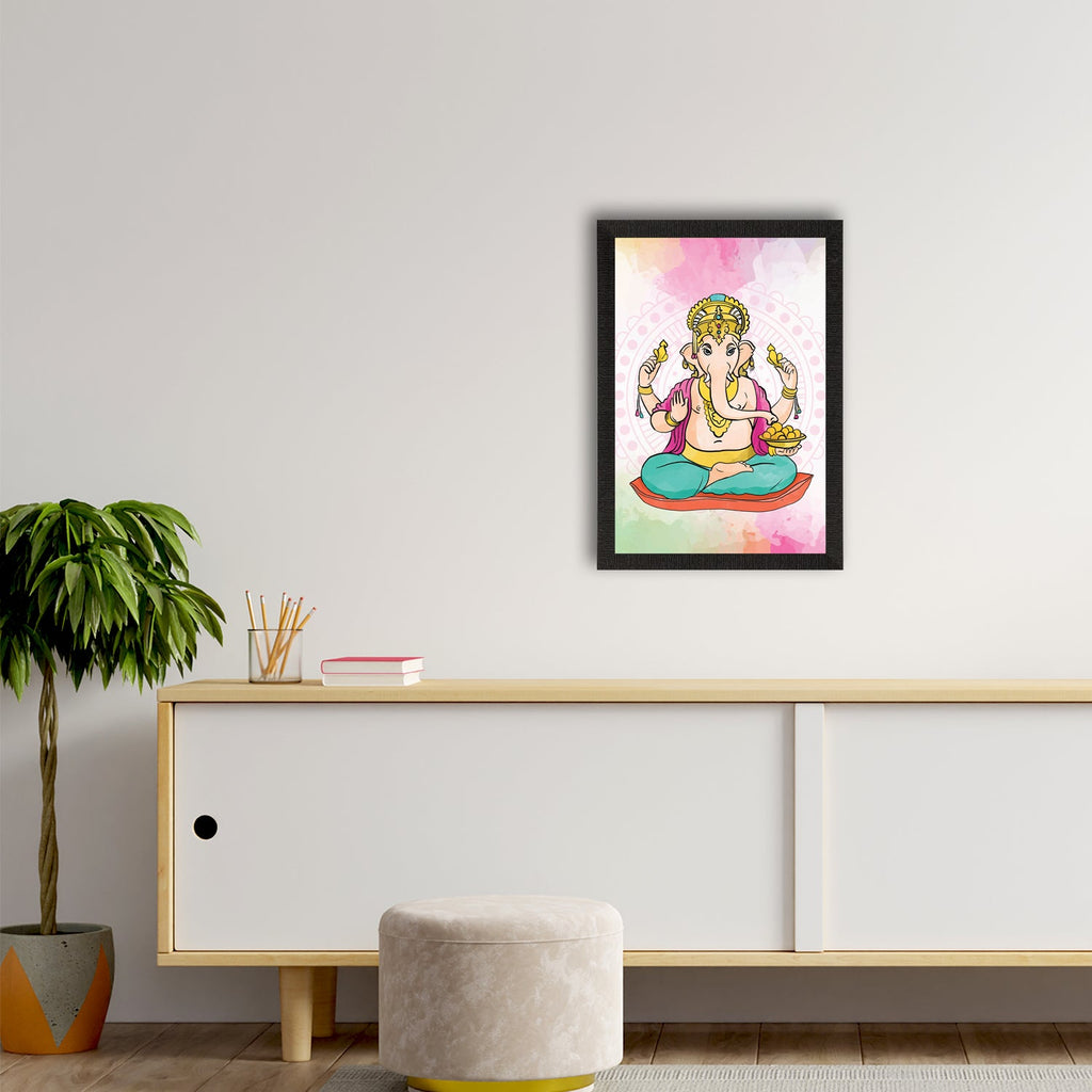 Lord Ganesha Satin Matt Texture UV Art Painting Kafalo