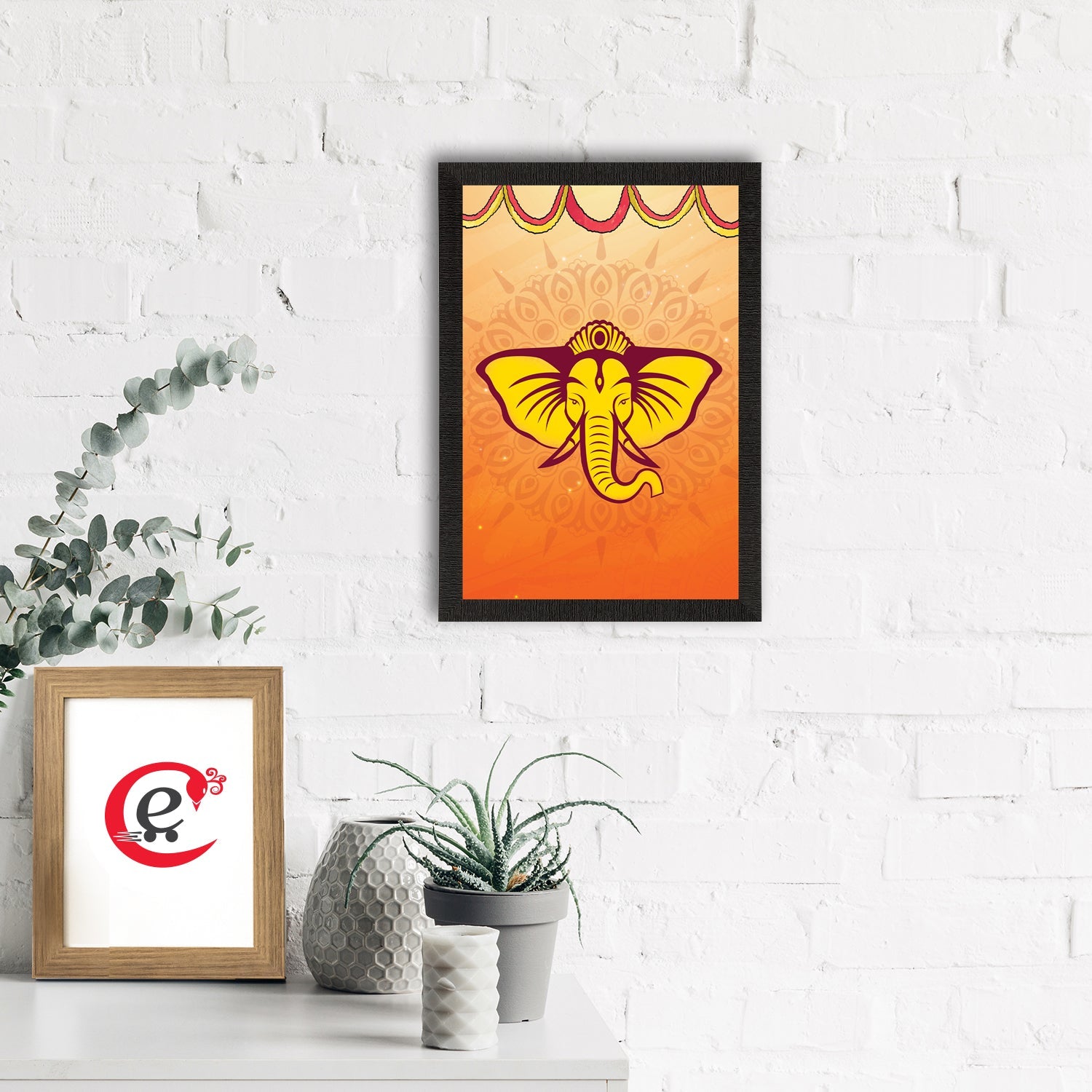 Lord Ganesha Satin Matt Texture UV Art Painting Kafalo