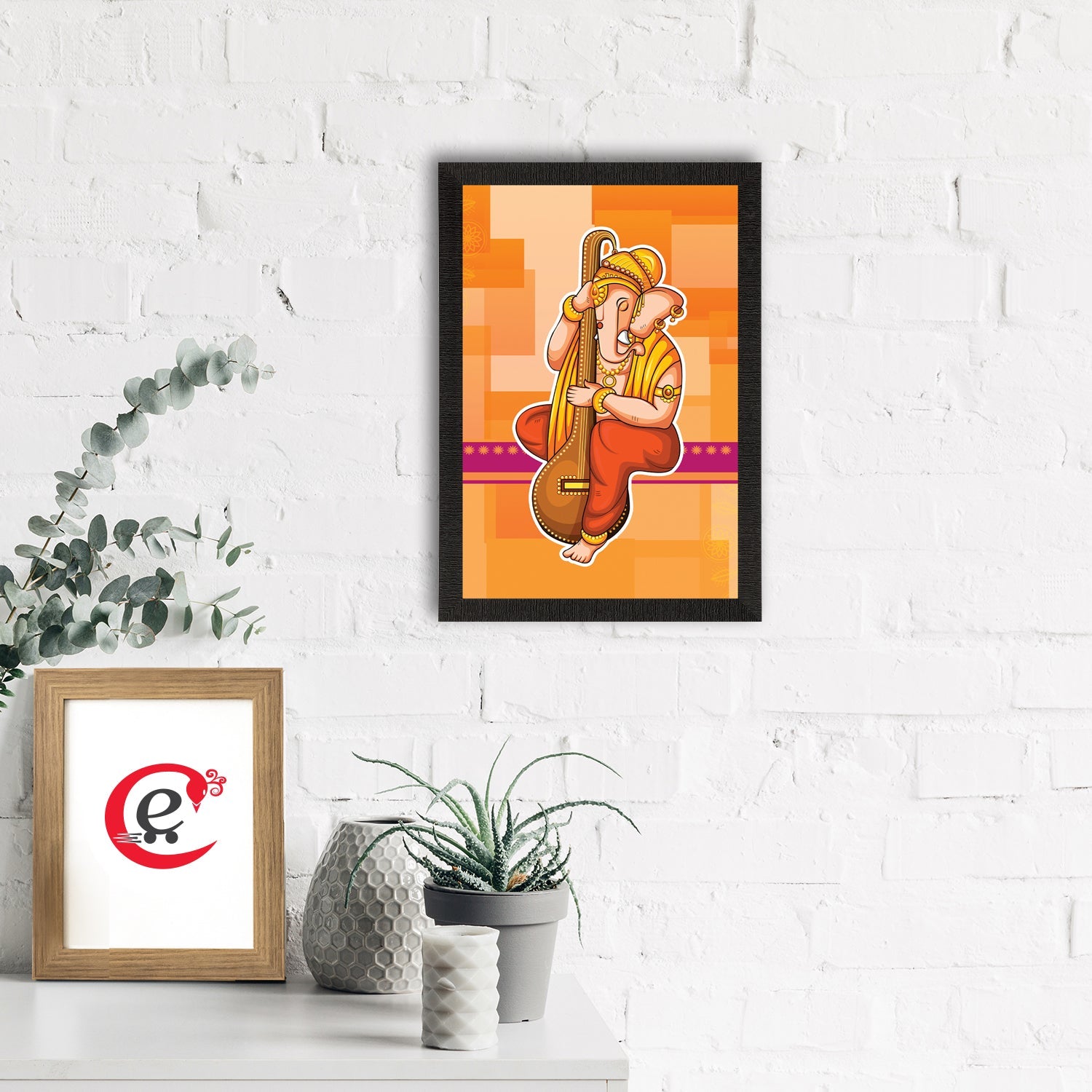 Lord Ganesha Satin Matt Texture UV Art Painting Kafalo