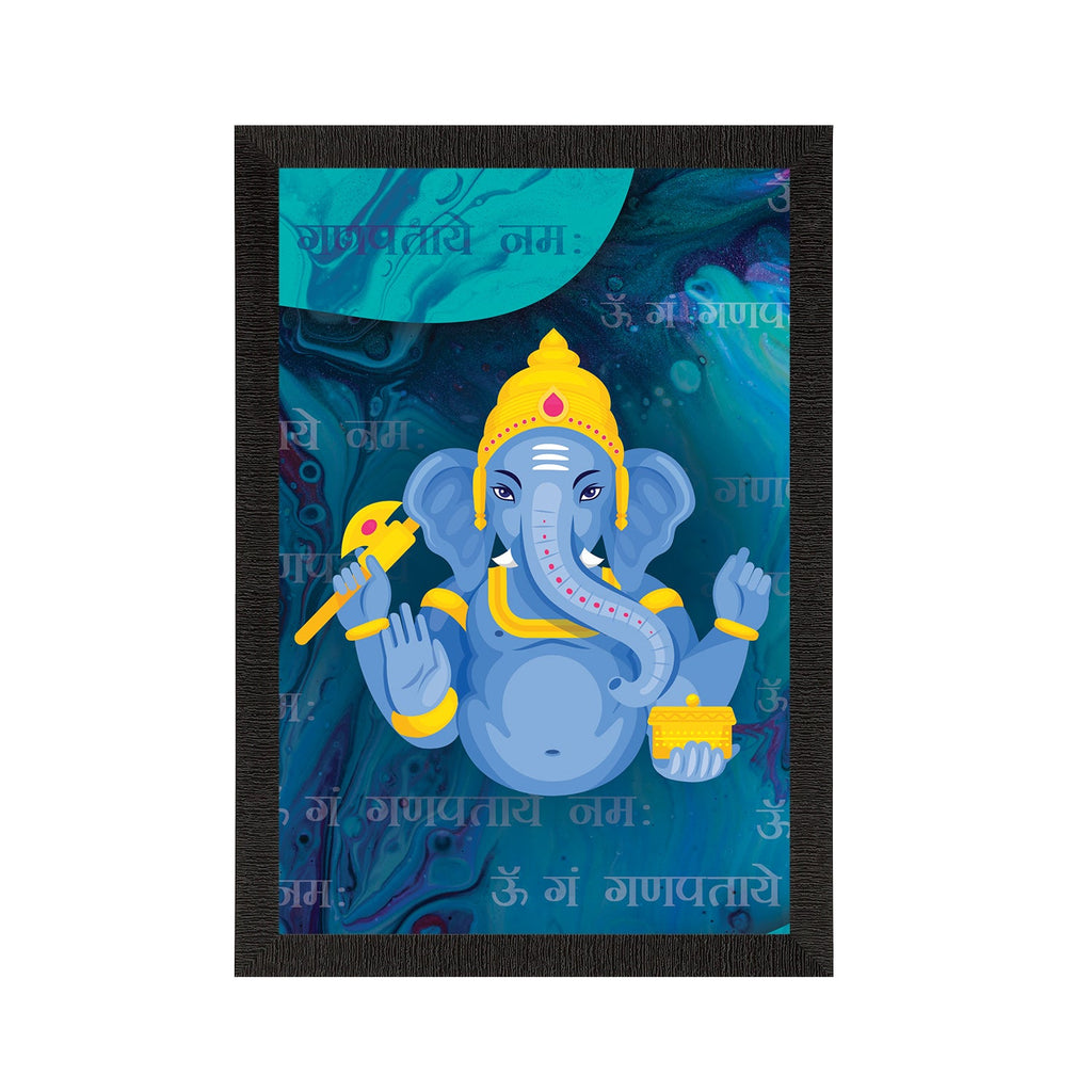 Lord Ganesha Satin Matt Texture UV Art Painting Kafalo