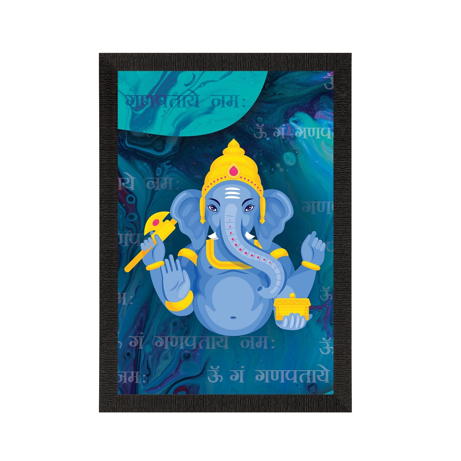 Lord Ganesha Satin Matt Texture UV Art Painting Kafalo