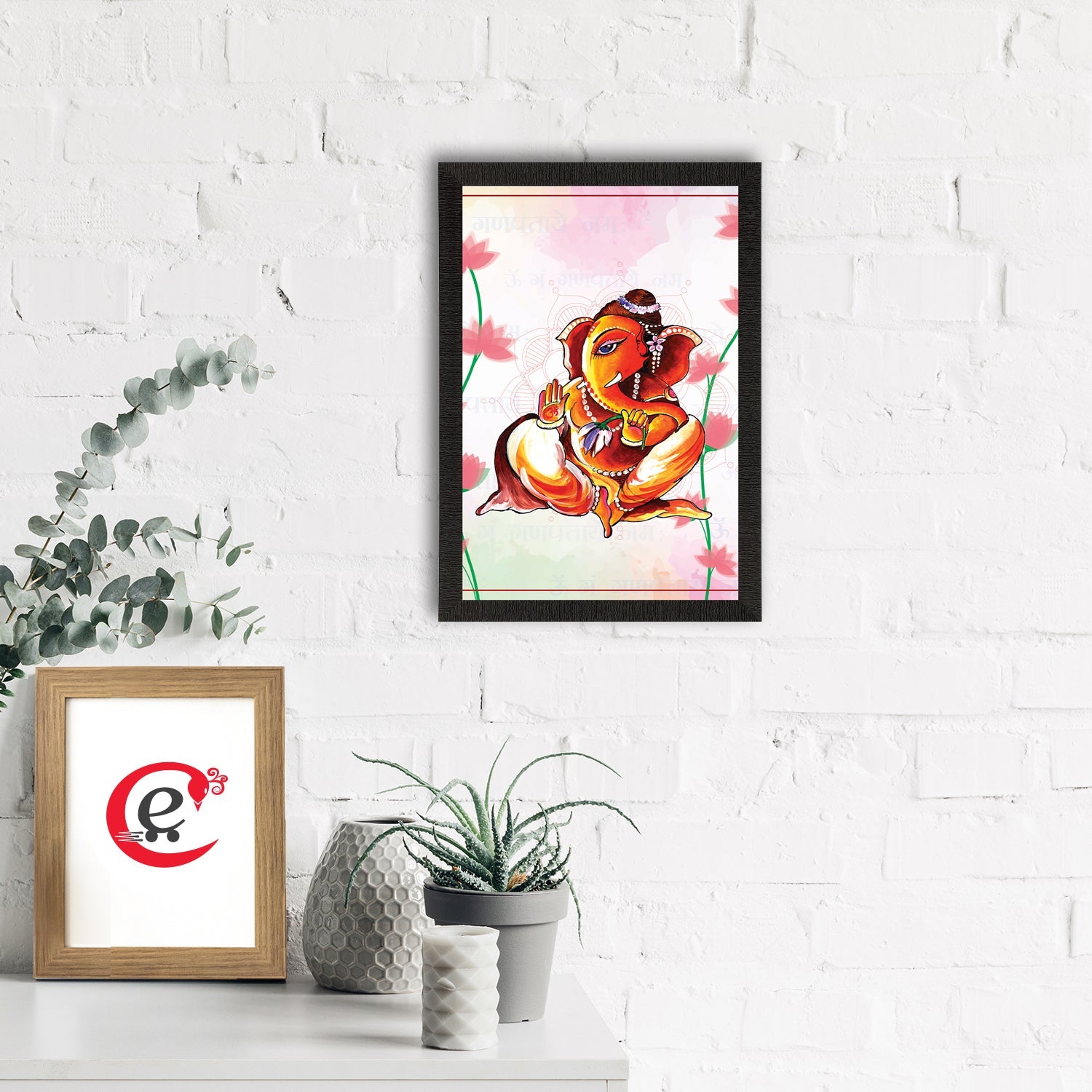 Lord Ganesha Satin Matt Texture UV Art Painting Kafalo