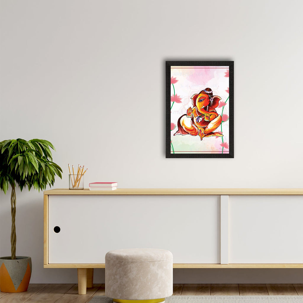 Lord Ganesha Satin Matt Texture UV Art Painting Kafalo