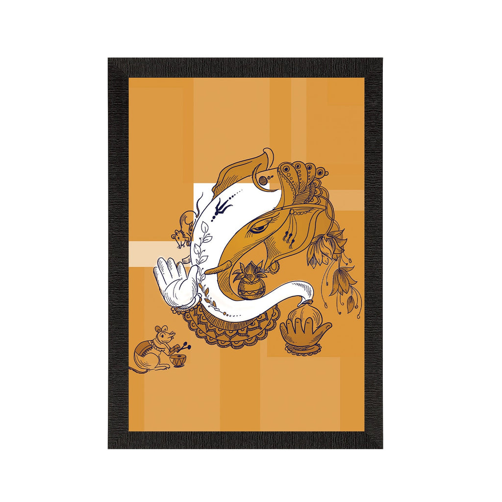 Lord Ganesha Satin Matt Texture UV Art Painting Kafalo