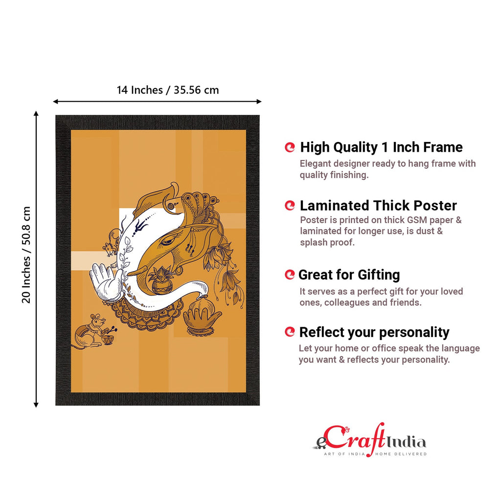 Lord Ganesha Satin Matt Texture UV Art Painting Kafalo