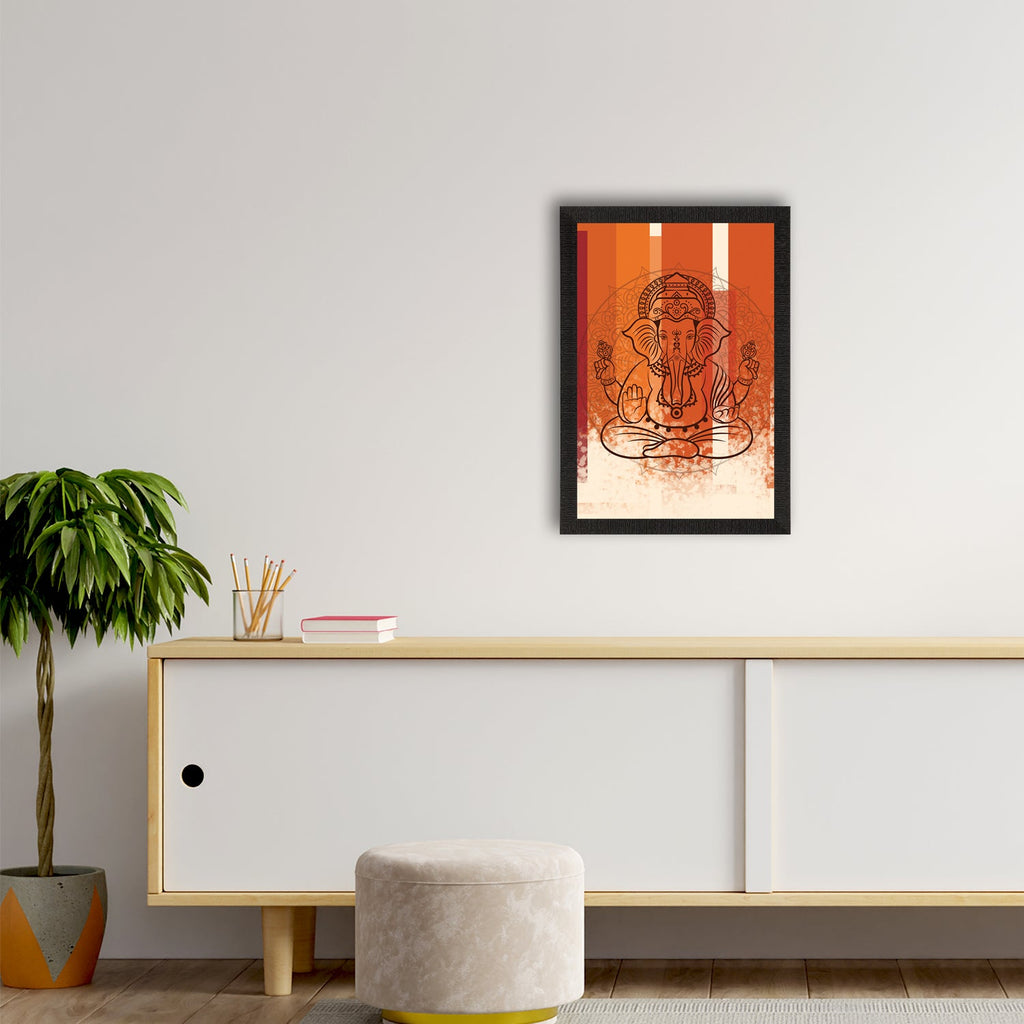 Lord Ganesha Satin Matt Texture UV Art Painting Kafalo