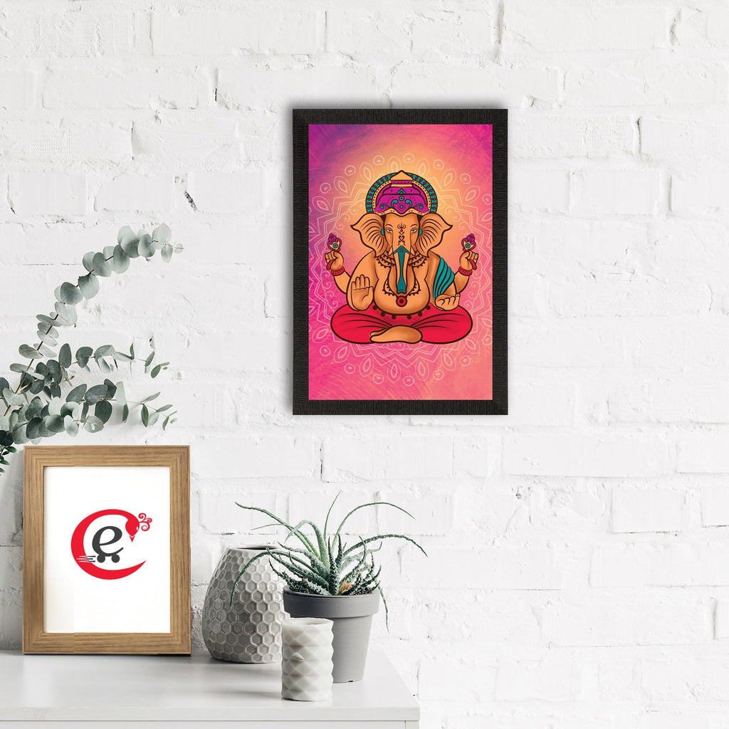 Lord Ganesha Satin Matt Texture UV Art Painting Kafalo