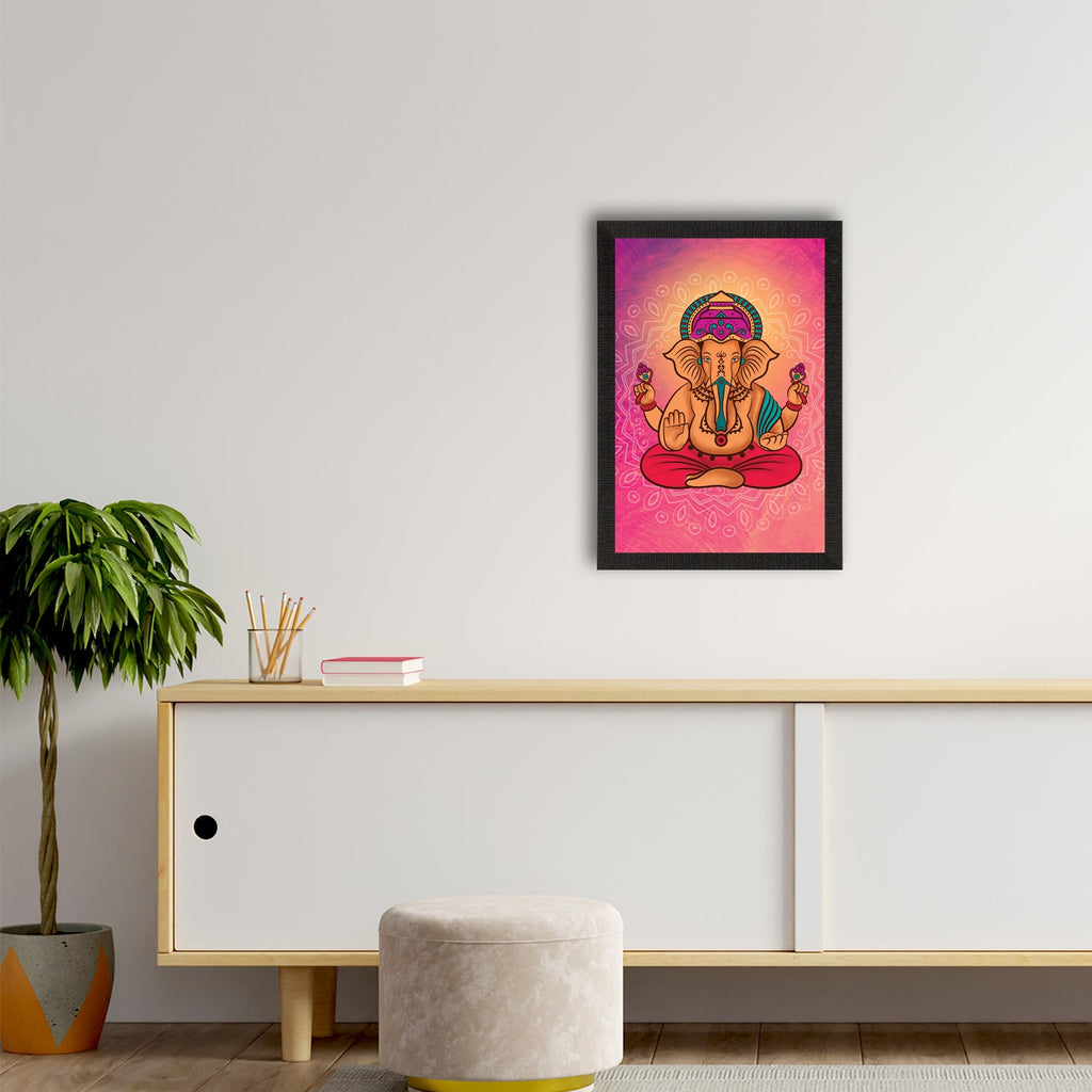 Lord Ganesha Satin Matt Texture UV Art Painting Kafalo