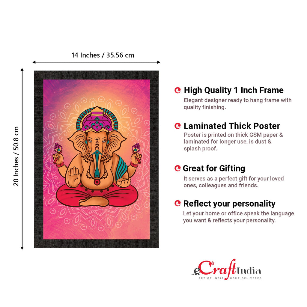 Lord Ganesha Satin Matt Texture UV Art Painting Kafalo