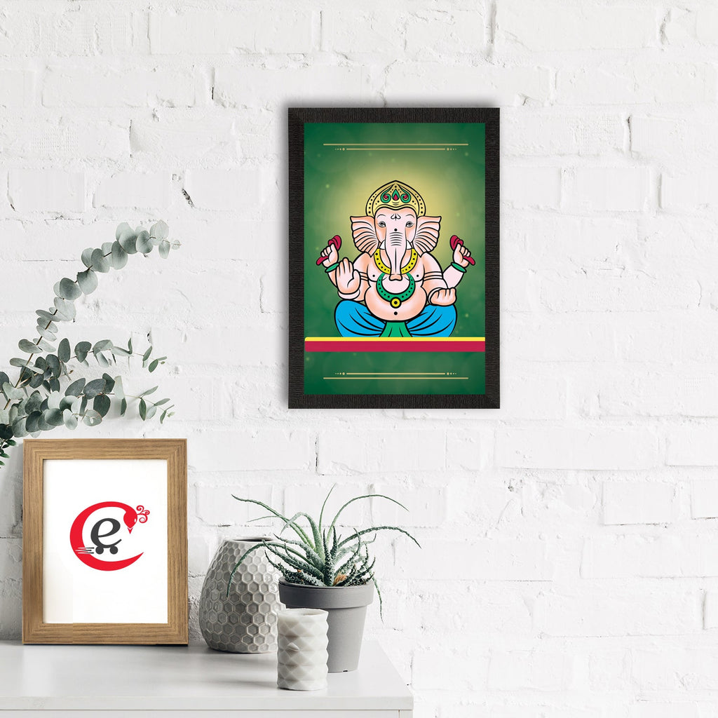 Lord Ganesha Satin Matt Texture UV Art Painting Kafalo