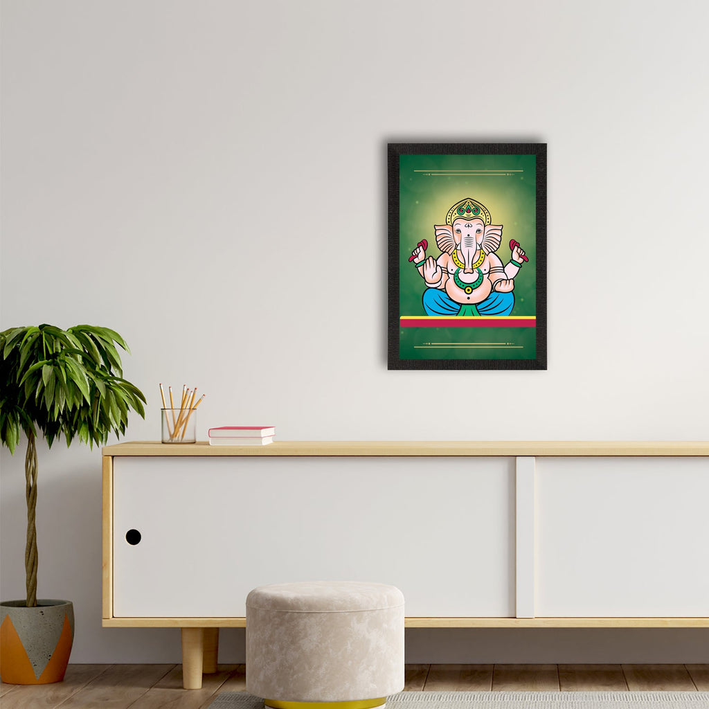 Lord Ganesha Satin Matt Texture UV Art Painting Kafalo