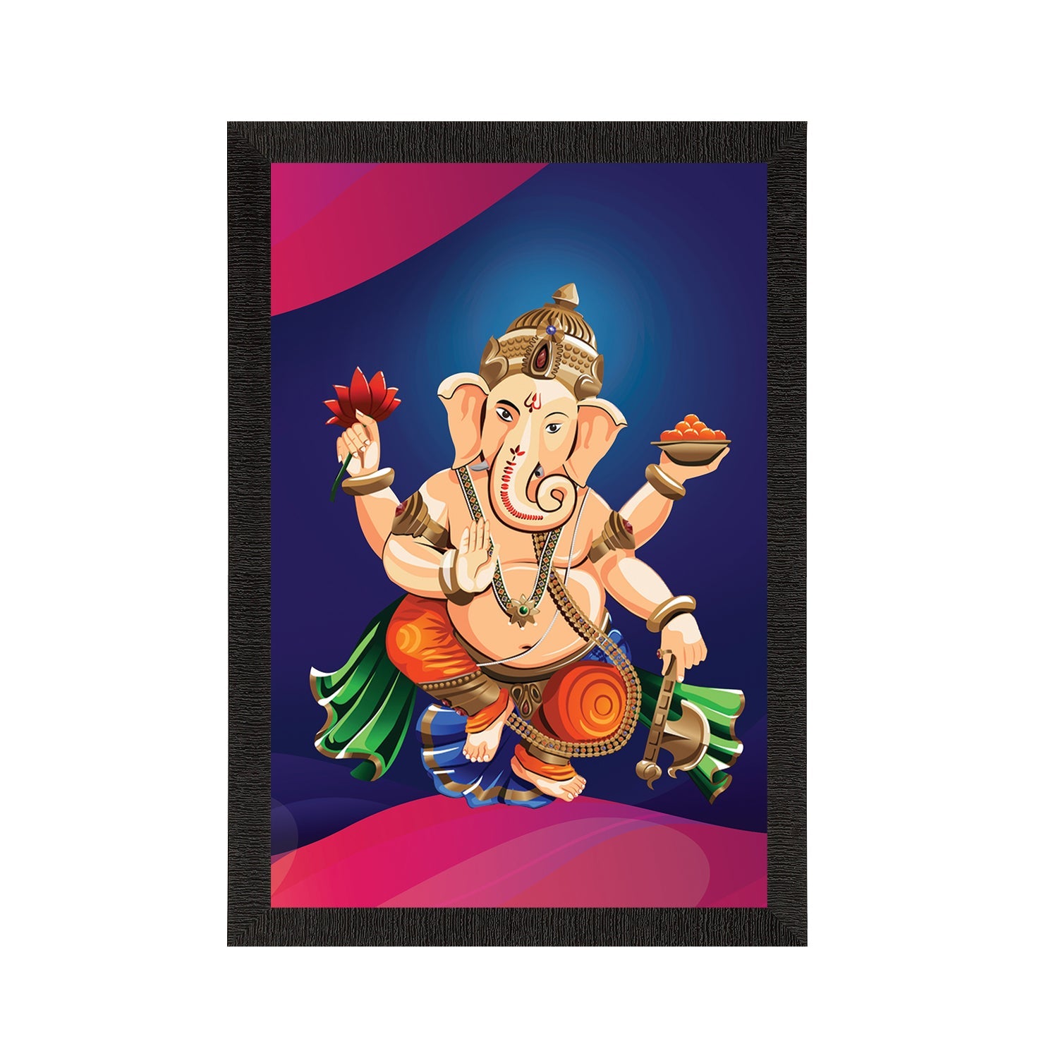 Lord Ganesha Satin Matt Texture UV Art Painting Kafalo