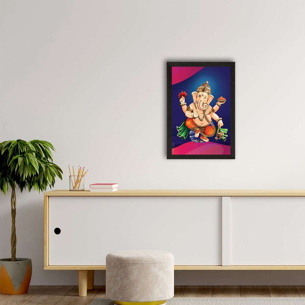 Lord Ganesha Satin Matt Texture UV Art Painting Kafalo