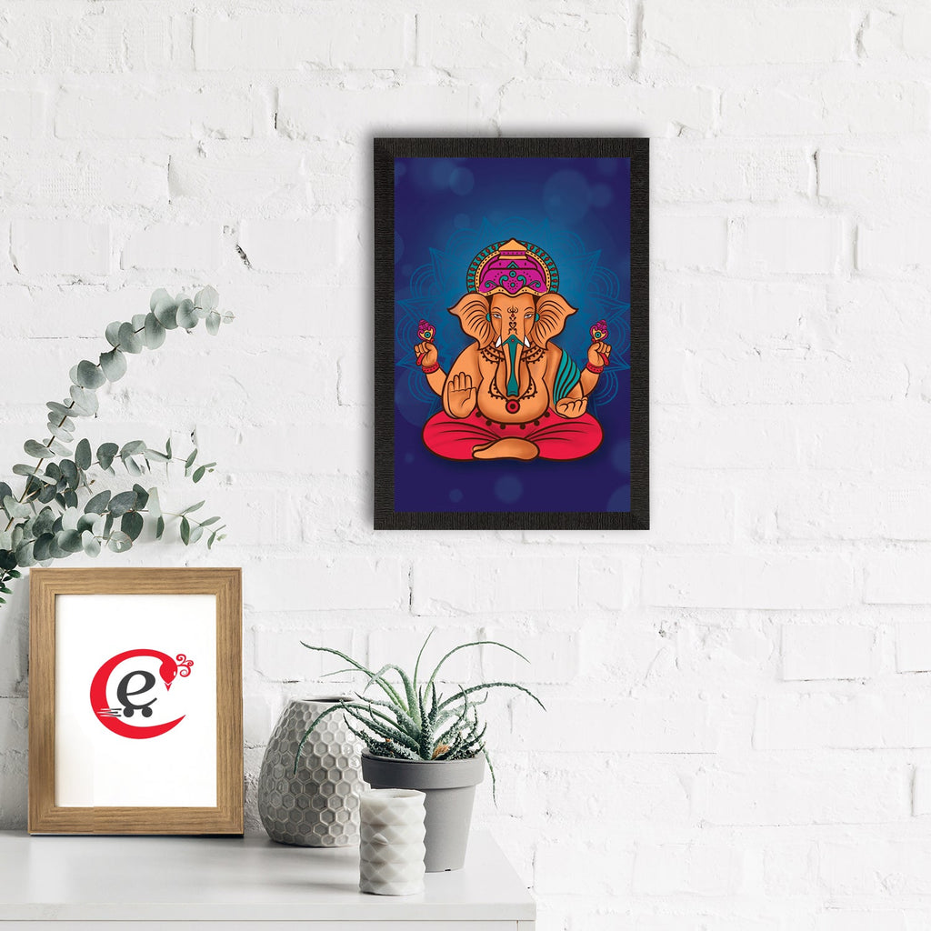 Lord Ganesha Satin Matt Texture UV Art Painting Kafalo