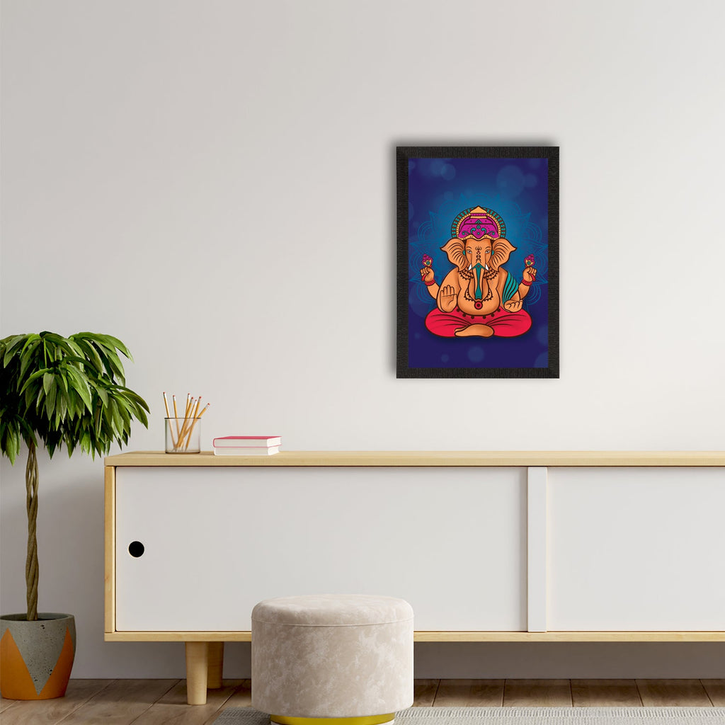 Lord Ganesha Satin Matt Texture UV Art Painting Kafalo