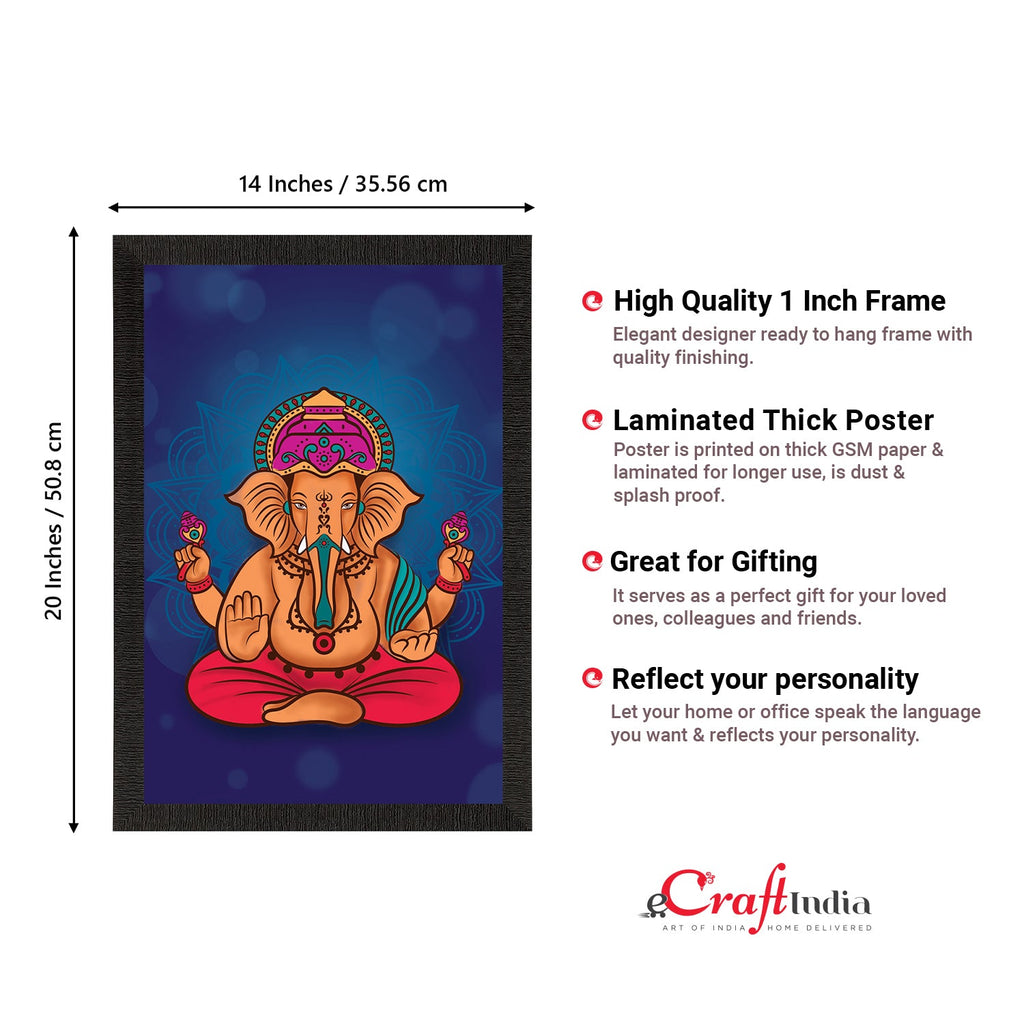 Lord Ganesha Satin Matt Texture UV Art Painting Kafalo