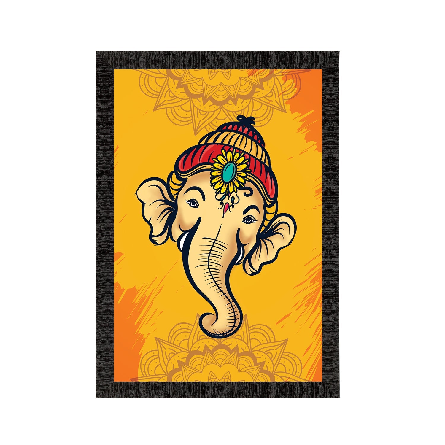 Lord Ganesha Satin Matt Texture UV Art Painting Kafalo