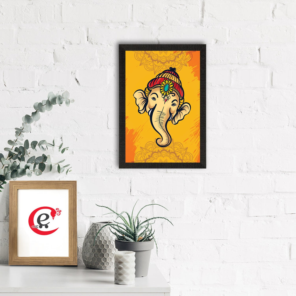Lord Ganesha Satin Matt Texture UV Art Painting Kafalo