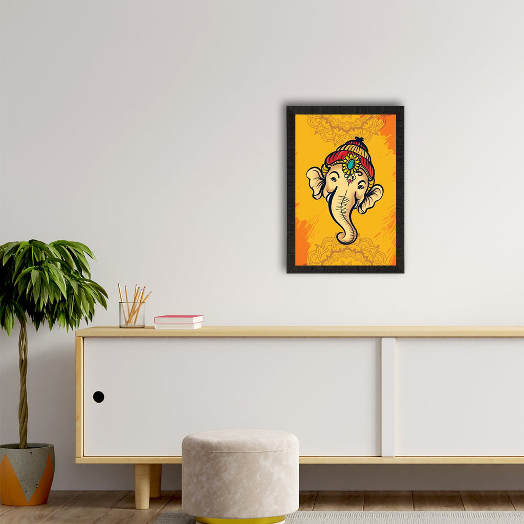 Lord Ganesha Satin Matt Texture UV Art Painting Kafalo