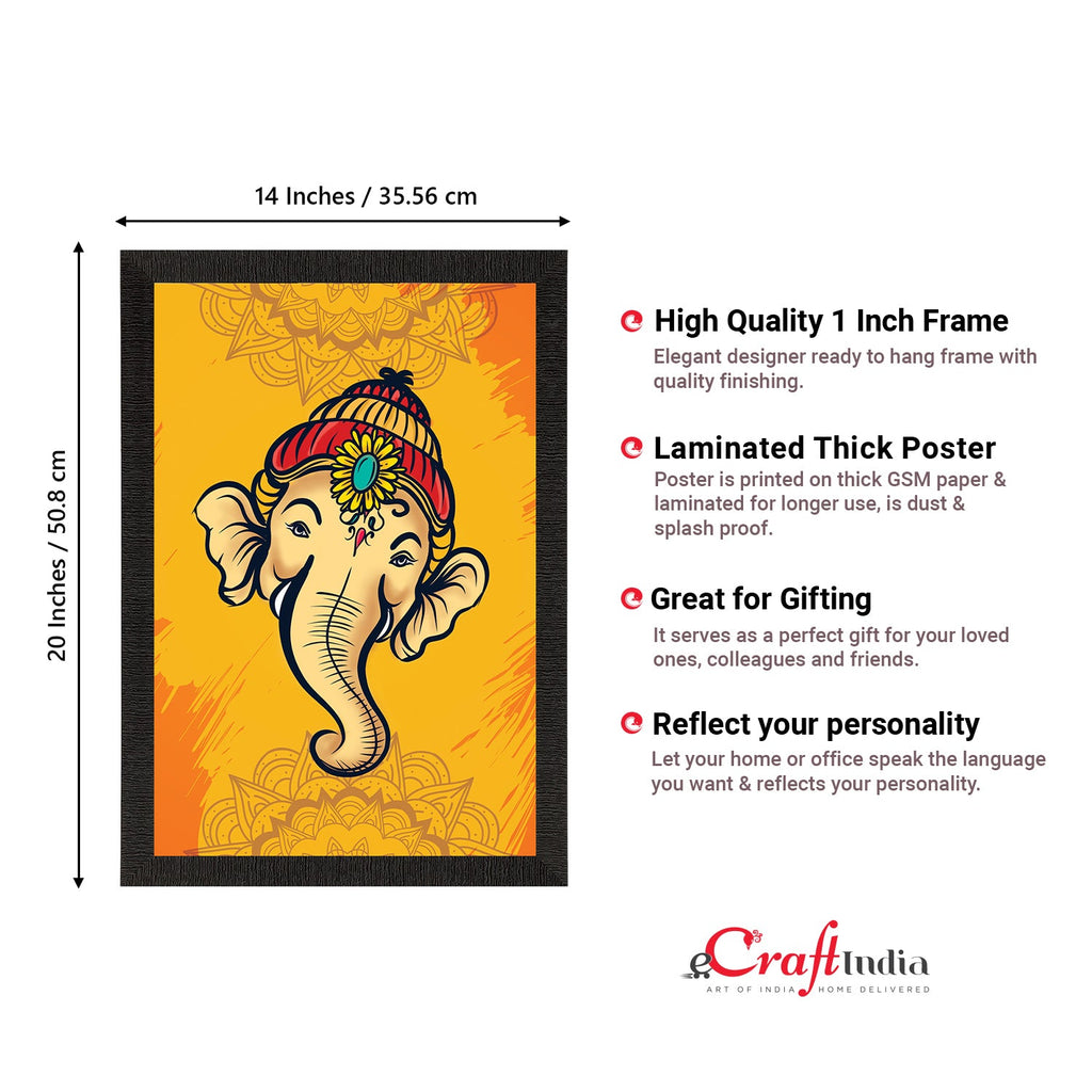 Lord Ganesha Satin Matt Texture UV Art Painting Kafalo