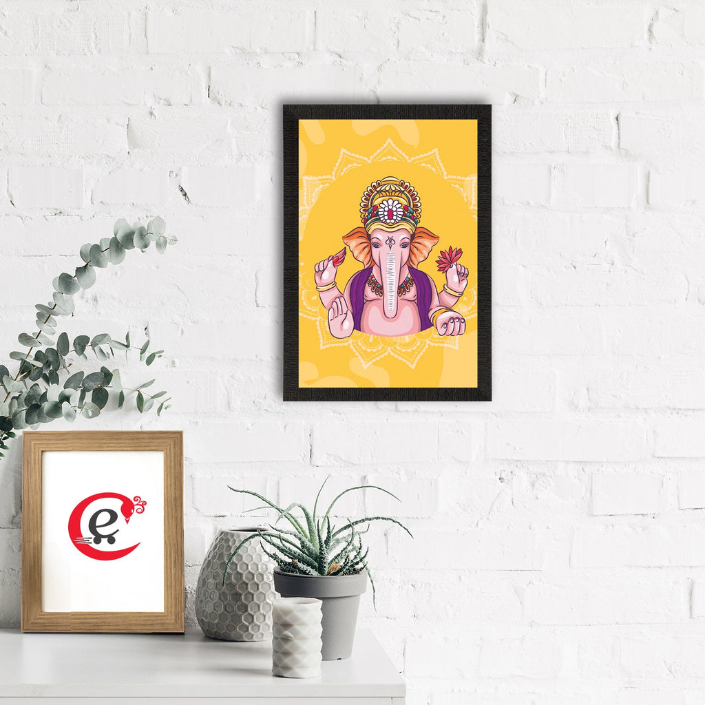 Lord Ganesha Satin Matt Texture UV Art Painting Kafalo
