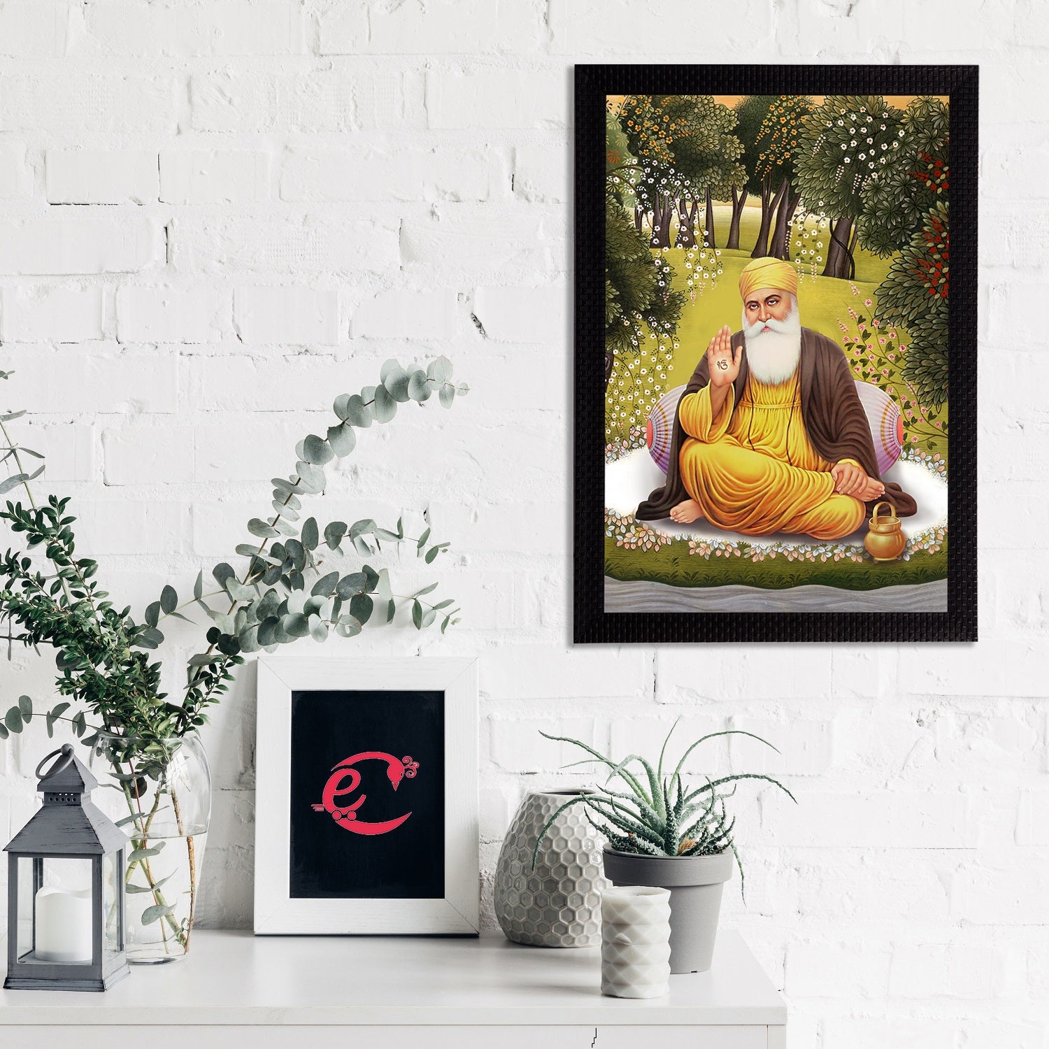 Shri Guru Nanak Dev Ji Painting Digital Printed Religious Wall Art Kafalo