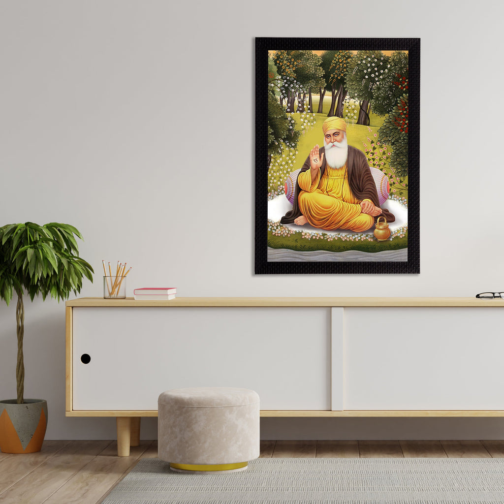 Shri Guru Nanak Dev Ji Painting Digital Printed Religious Wall Art Kafalo