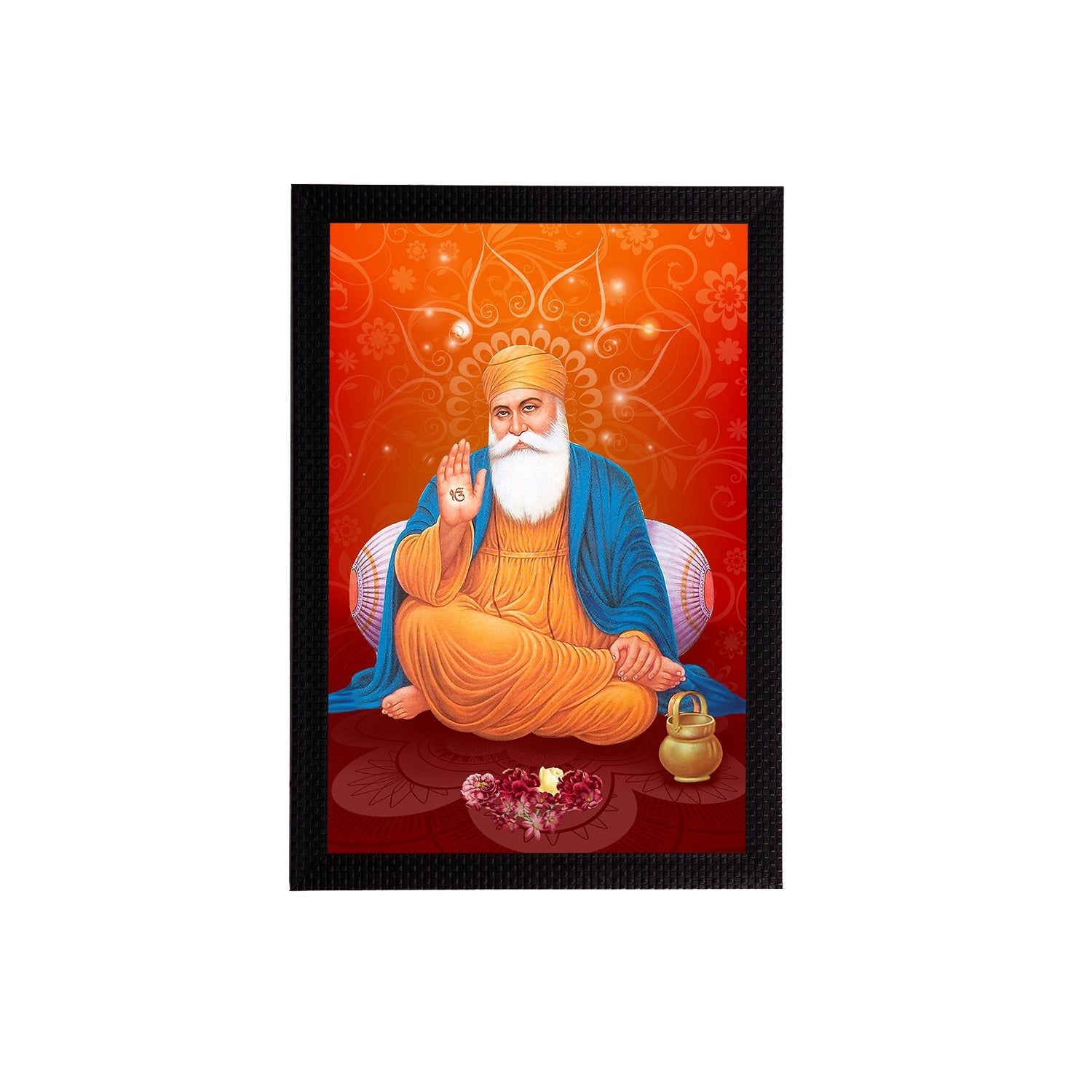 Shri Guru Nanak Dev Ji Painting Digital Printed Religious Wall Art Kafalo