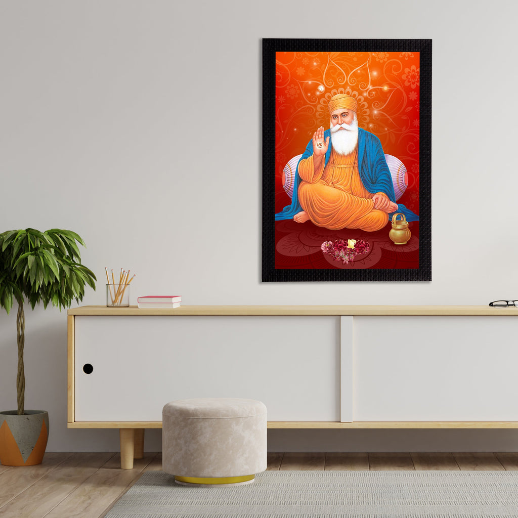 Shri Guru Nanak Dev Ji Painting Digital Printed Religious Wall Art Kafalo
