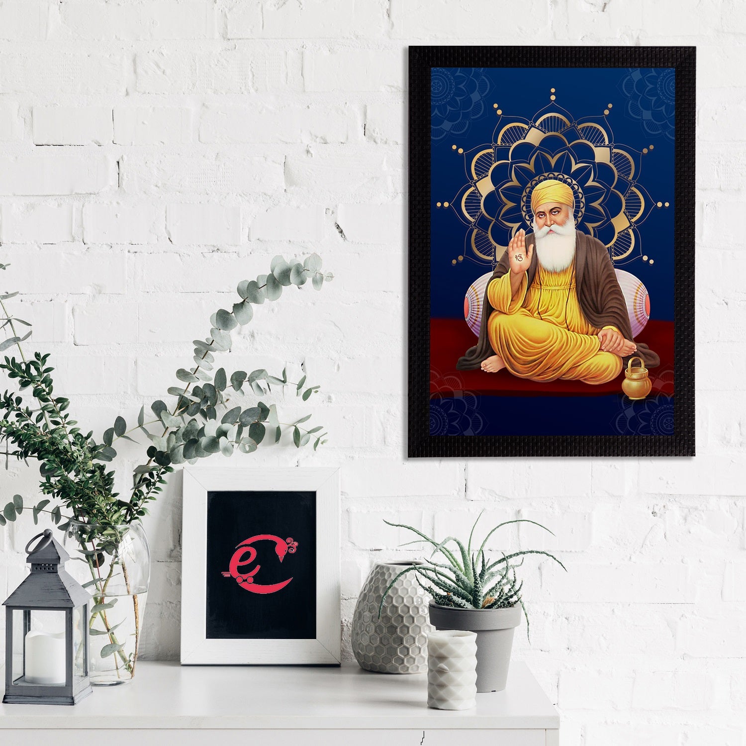 Shri Guru Nanak Dev Ji Painting Digital Printed Religious Wall Art Kafalo