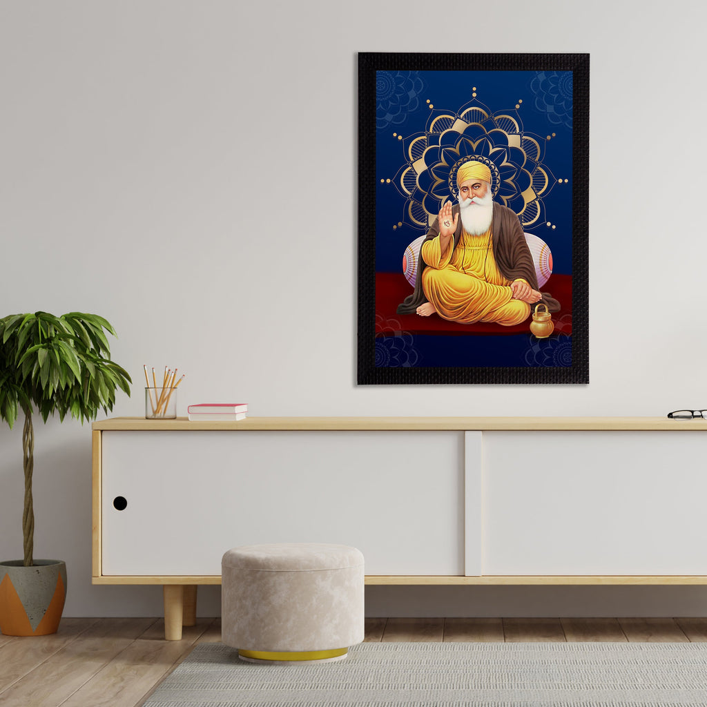 Shri Guru Nanak Dev Ji Painting Digital Printed Religious Wall Art Kafalo
