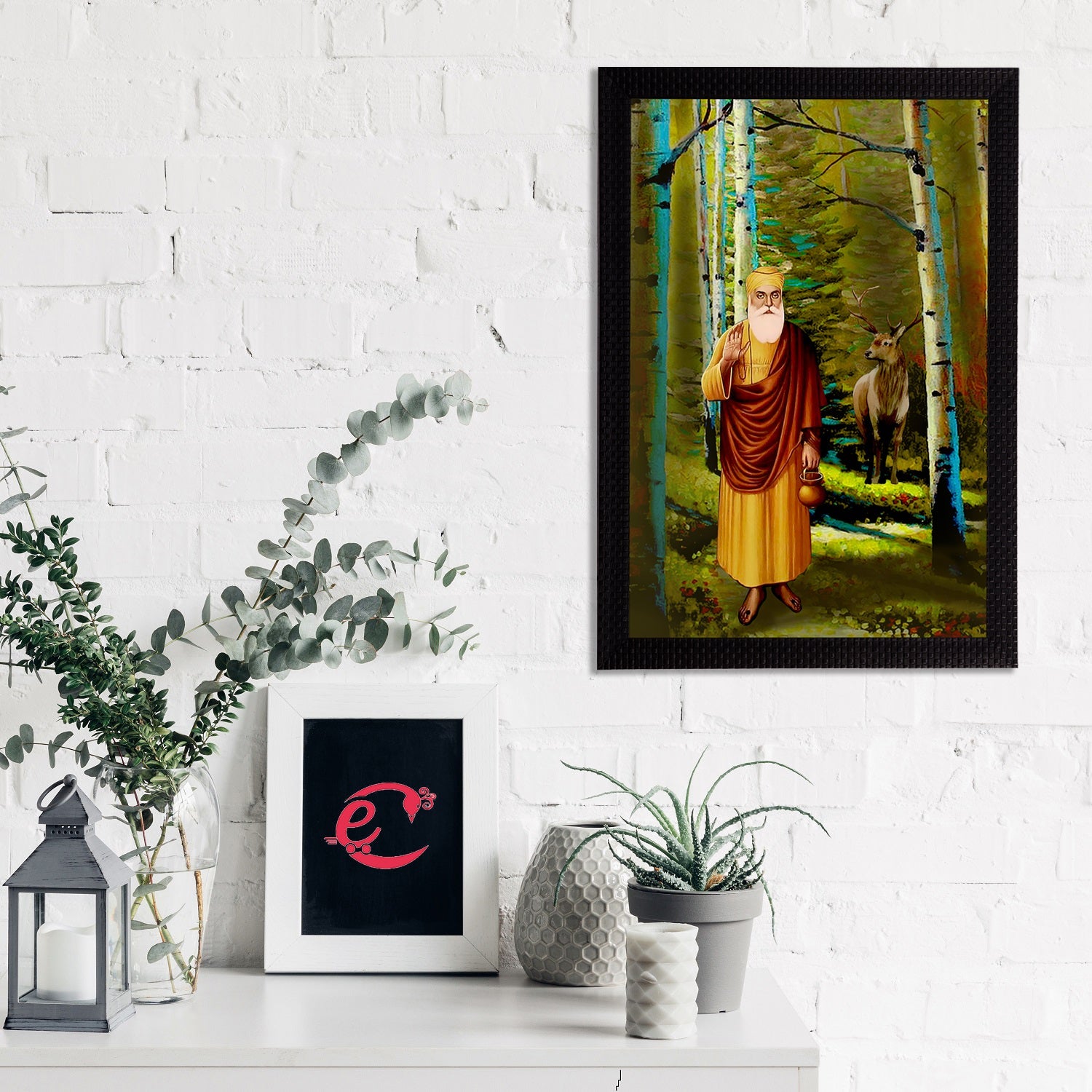 Shri Guru Nanak Dev Ji Painting Digital Printed Religious Wall Art Kafalo