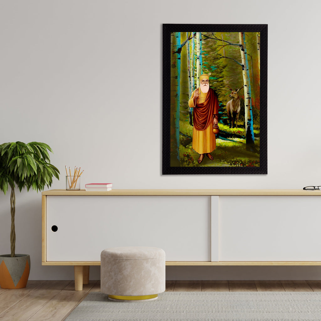 Shri Guru Nanak Dev Ji Painting Digital Printed Religious Wall Art Kafalo