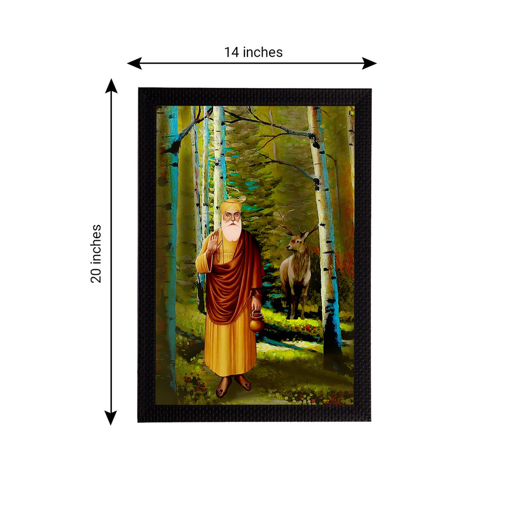 Shri Guru Nanak Dev Ji Painting Digital Printed Religious Wall Art Kafalo