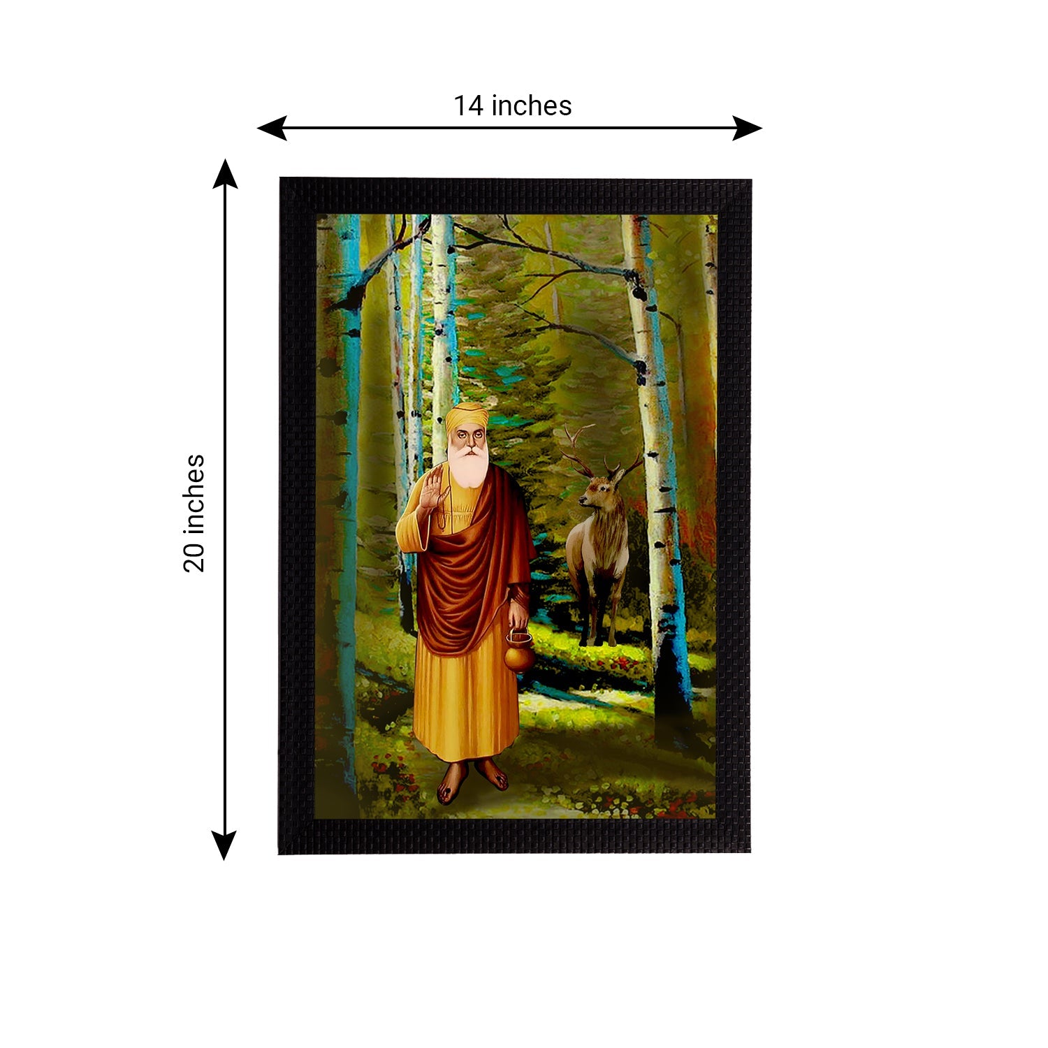 Shri Guru Nanak Dev Ji Painting Digital Printed Religious Wall Art Kafalo