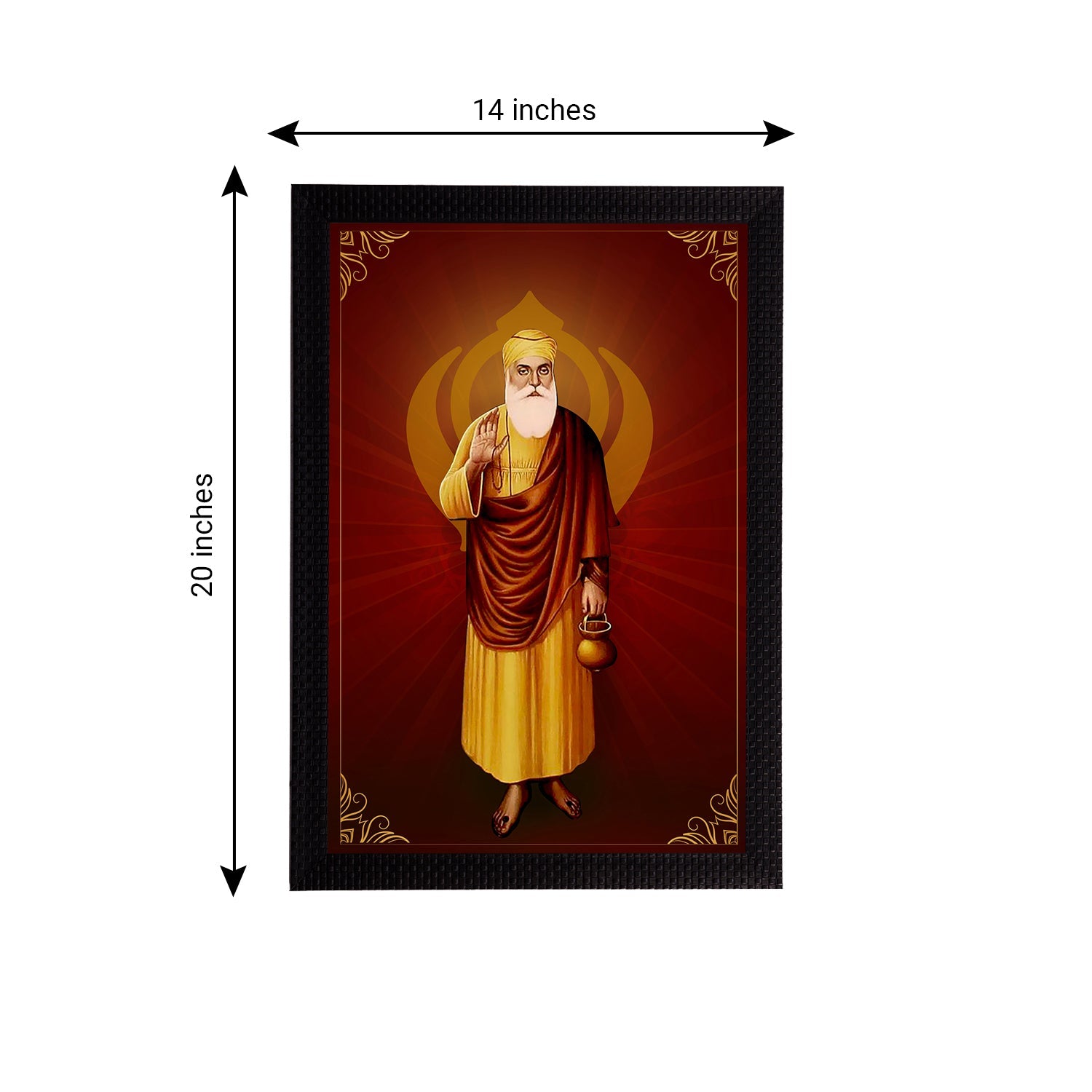 Shri Guru Nanak Dev Ji Painting Digital Printed Religious Wall Art Kafalo
