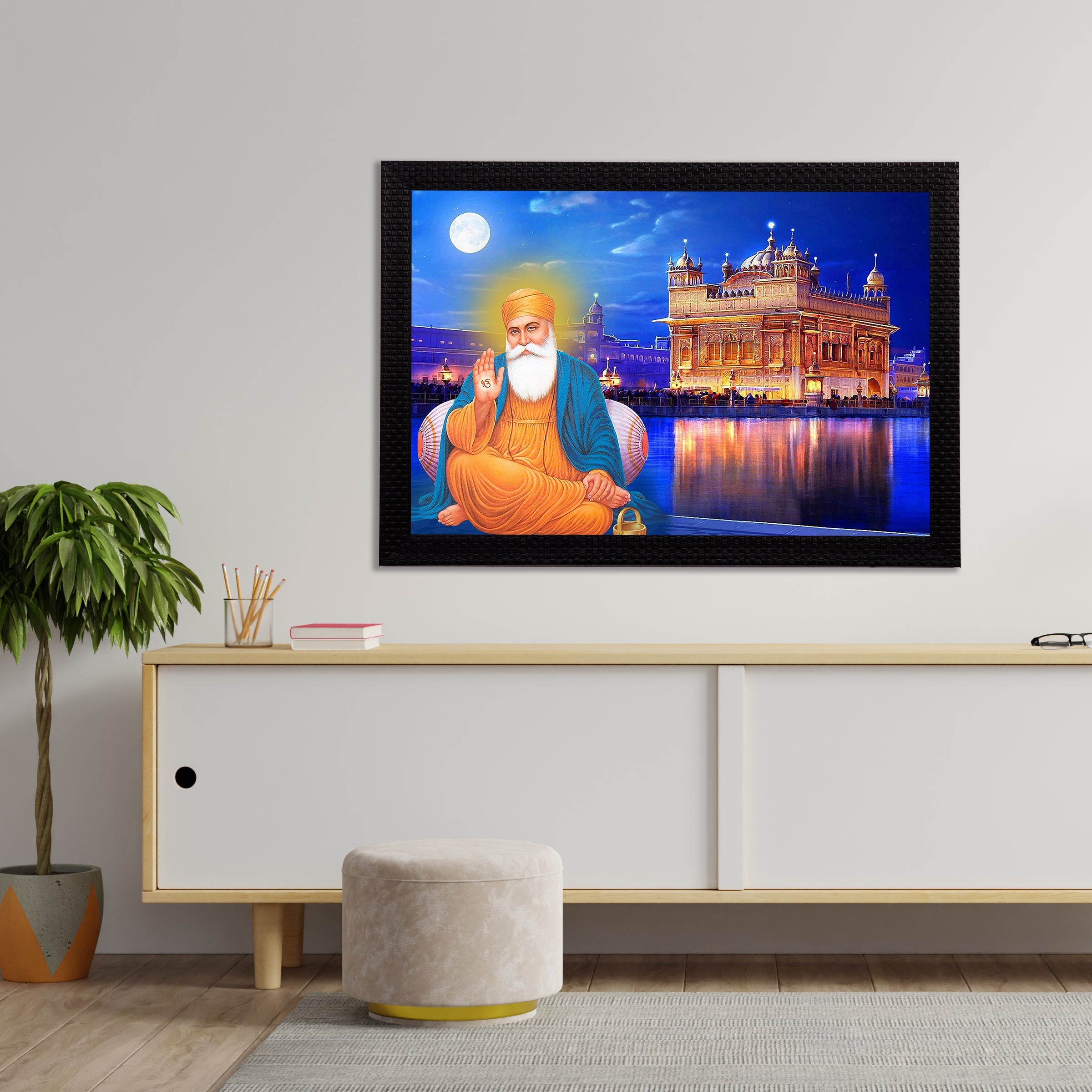 Guru Nanak Sahib Satin Matt Texture UV Art Painting Kafalo