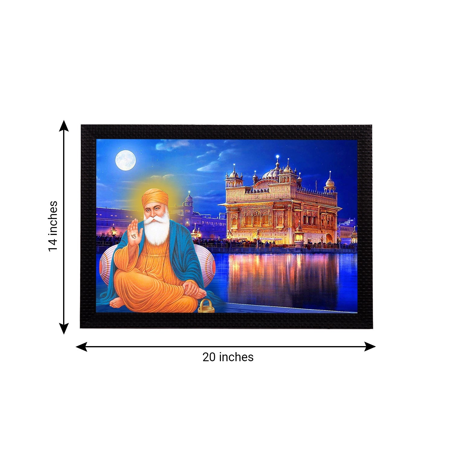 Guru Nanak Sahib Satin Matt Texture UV Art Painting Kafalo
