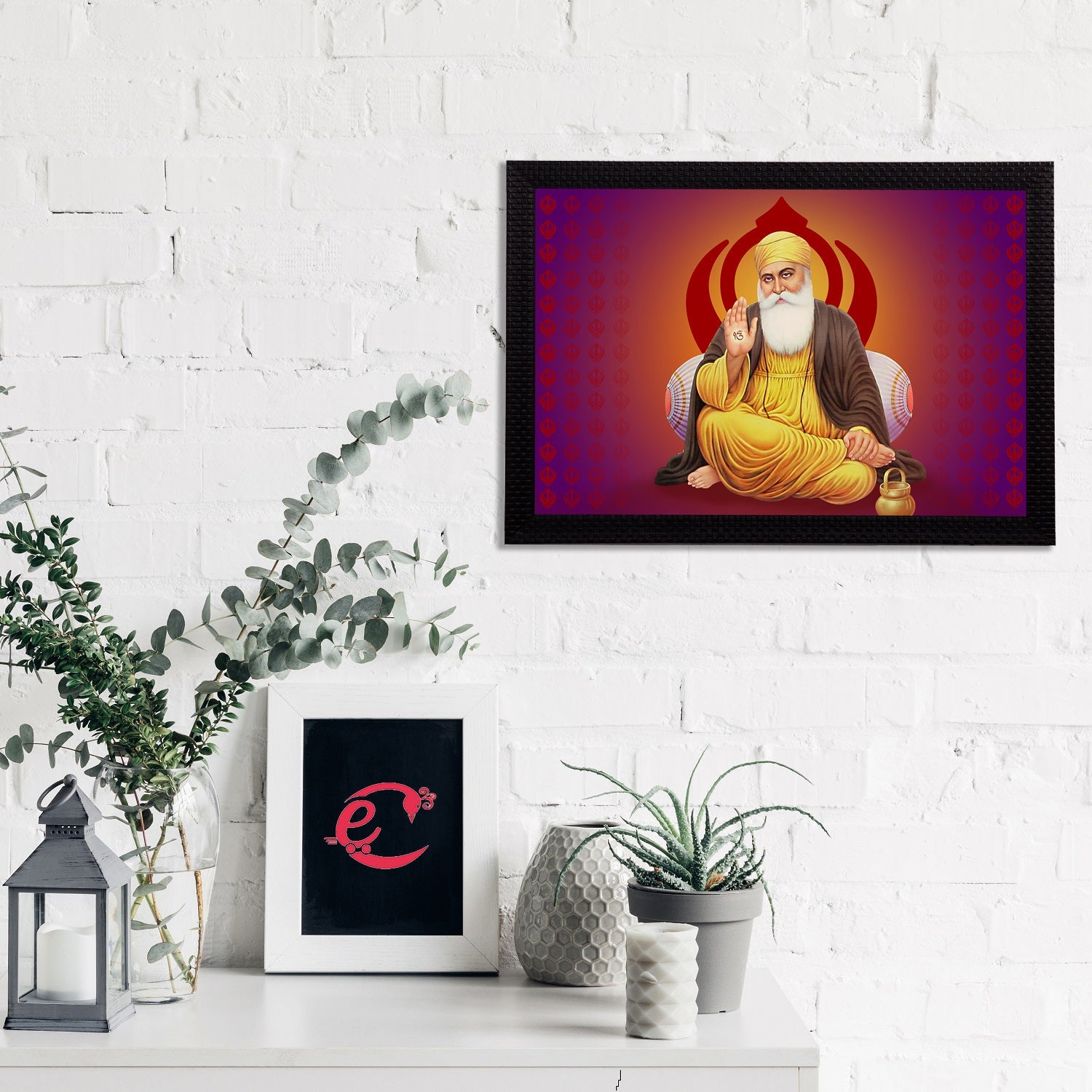 Shri Guru Nanak Dev Ji Painting Digital Printed Religious Wall Art Kafalo